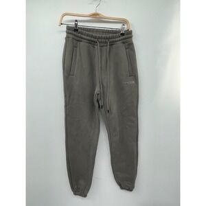 Matte Joggers Womens XS Gray Cotton Blend Drawstring Waist Tapered Active NWOT